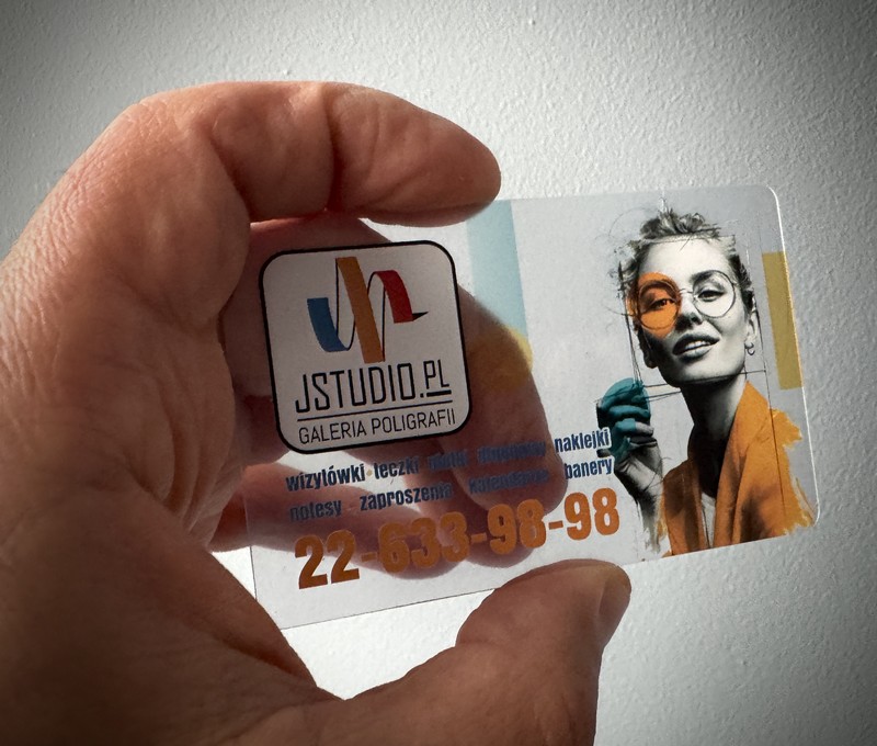 Sztywne wizytówki przezroczyste premium Warszawa