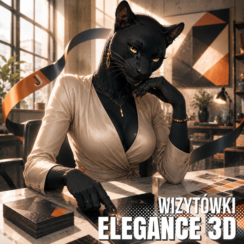 wizytówki elegance 3D kot